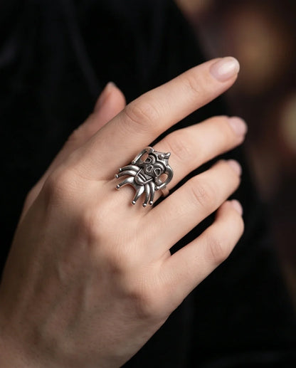 Gothic Sterling Silver Evil Jester Skull Ring