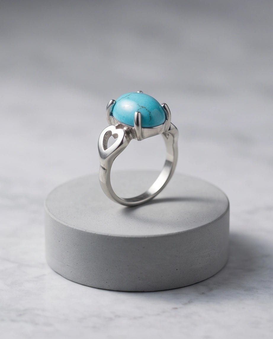 Celestial Heart Azure Turquoise Ring