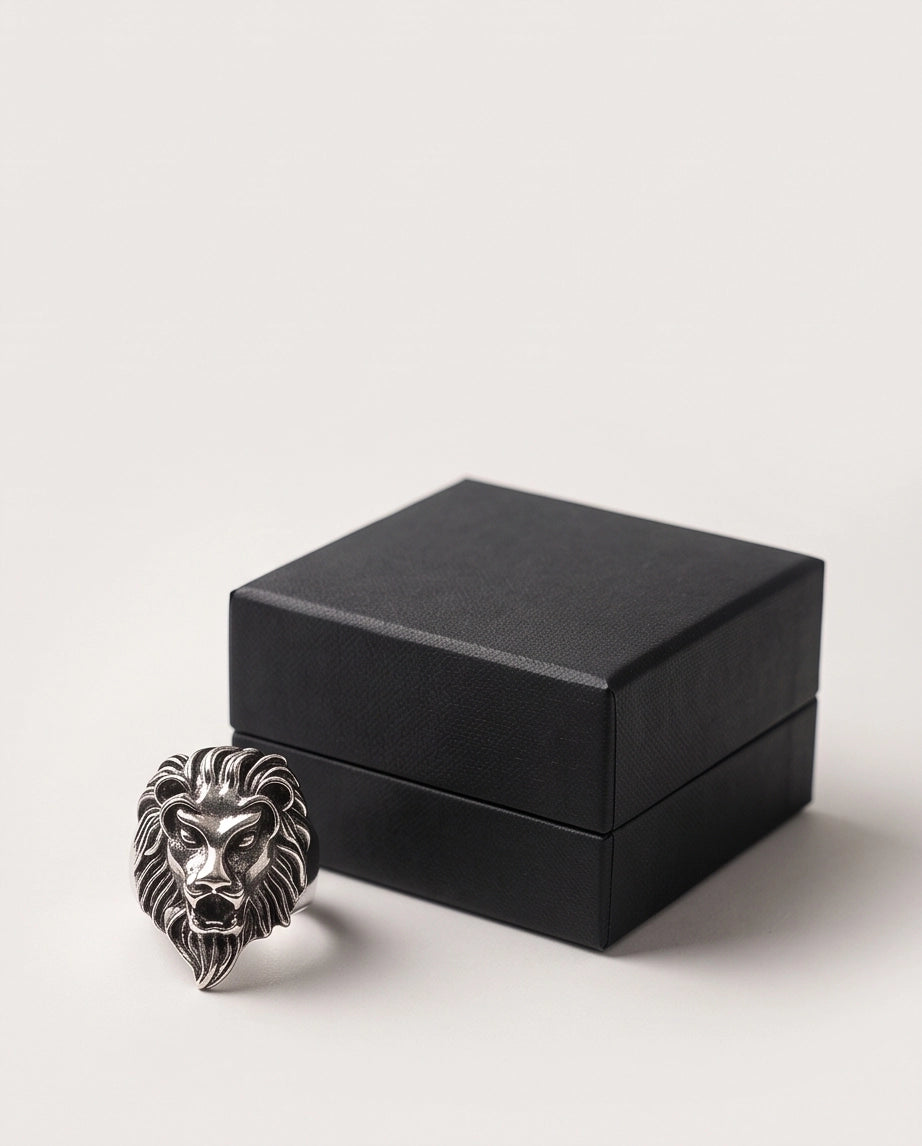 Roaring Majestic Lion Sculpted Ring