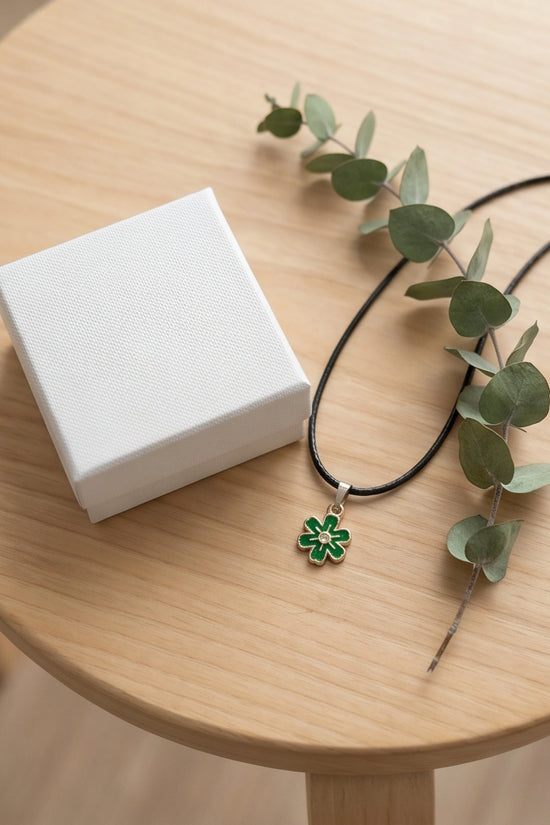 Gold and Green Honeybee Pendant Necklace