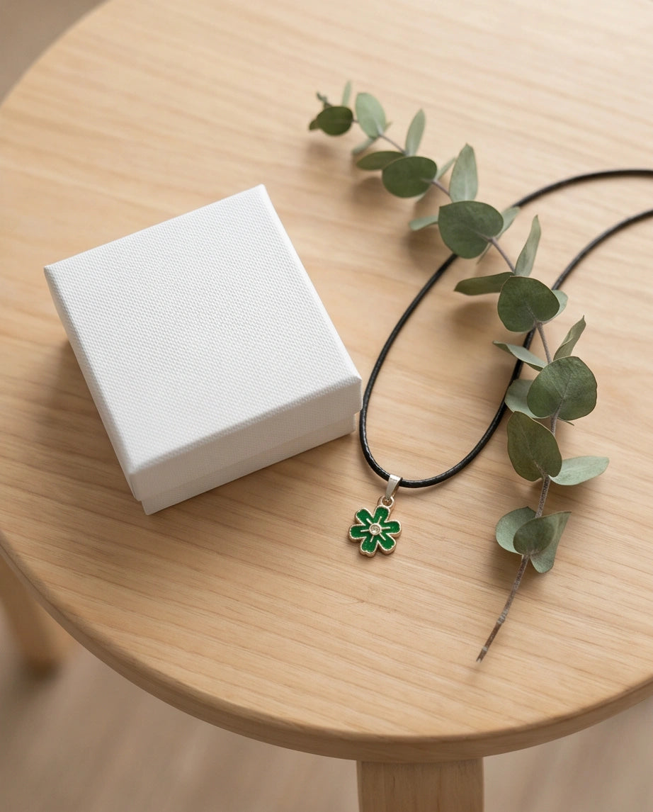 Gold and Green Honeybee Pendant Necklace