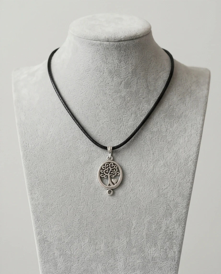 The Loving Roots: Whimsical Tree of Life & Heart Pendant Necklace