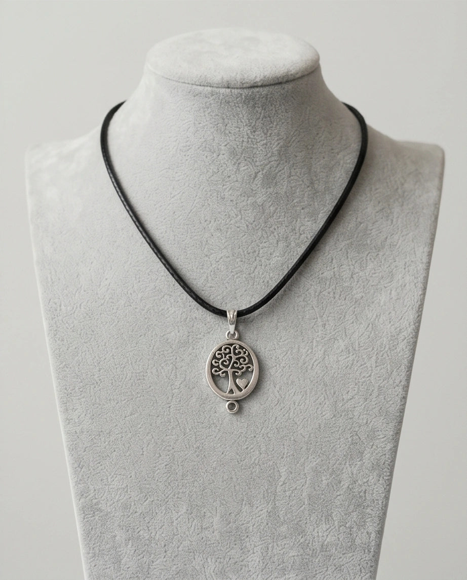 The Loving Roots: Whimsical Tree of Life & Heart Pendant Necklace