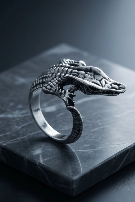 Vintage Sterling Crocodile Wrap Ring