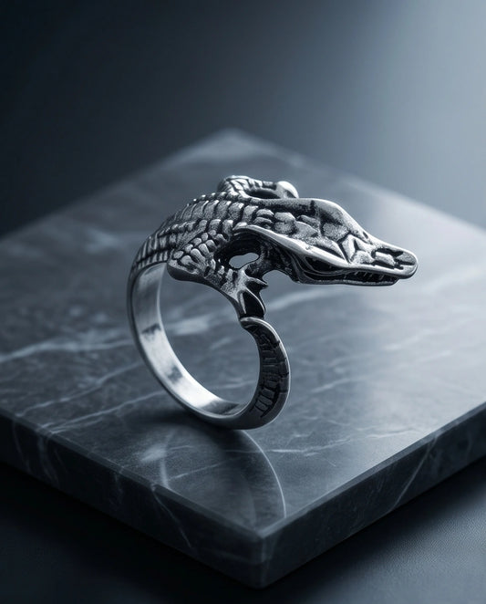 Vintage Sterling Crocodile Wrap Ring