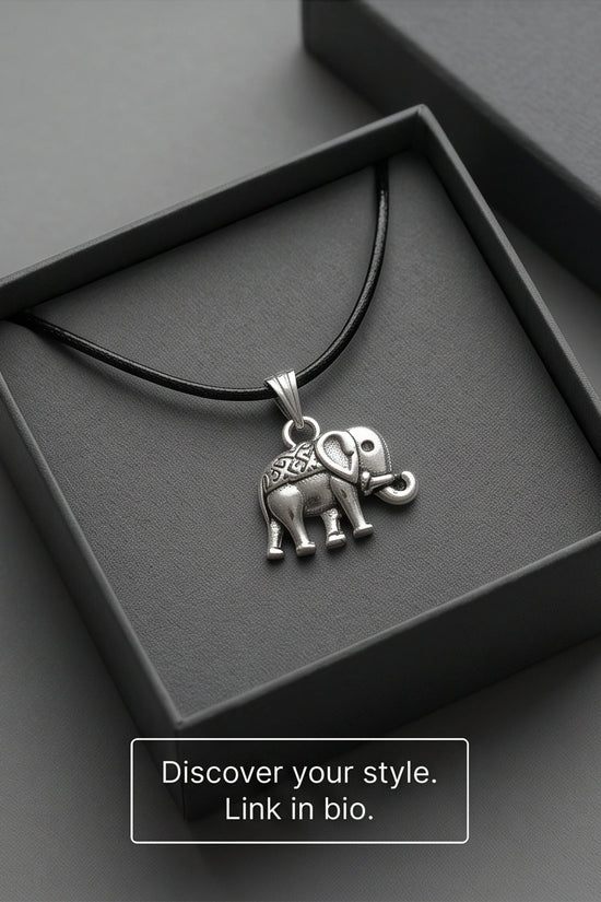Silver Lucky Elephant Pendant Necklace