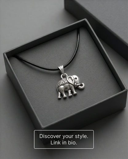 Silver Lucky Elephant Pendant Necklace