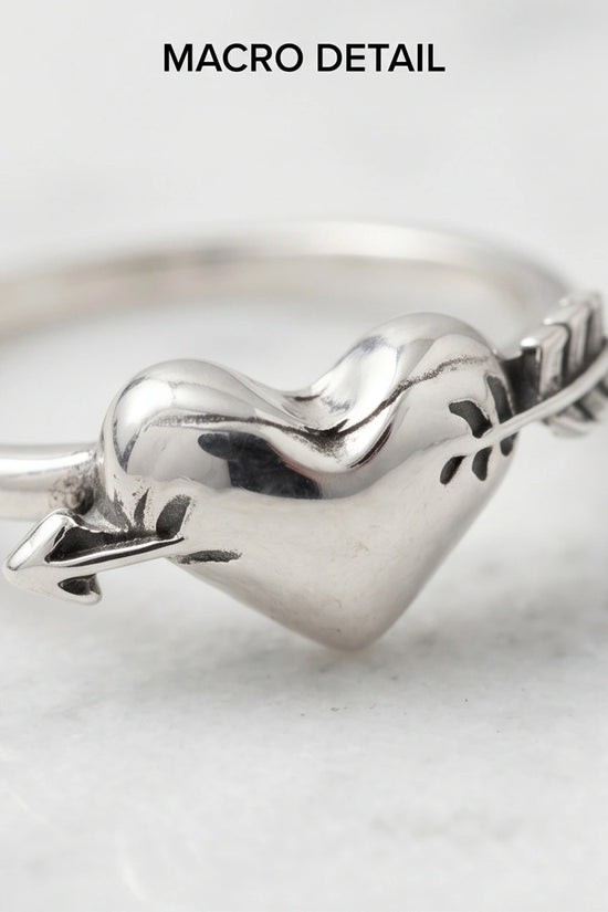 Sterling Silver Cupid's Arrow Heart Ring