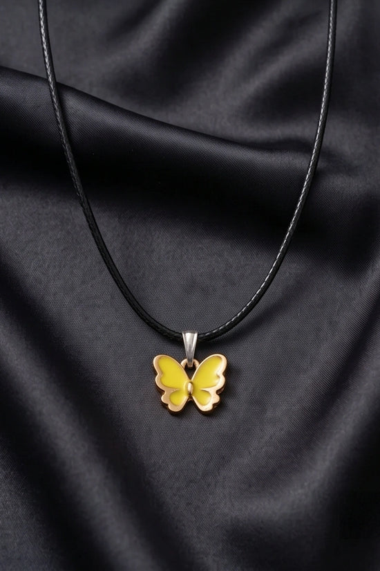 Golden Glow Butterfly Pendant Necklace