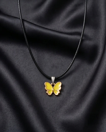 Golden Glow Butterfly Pendant Necklace