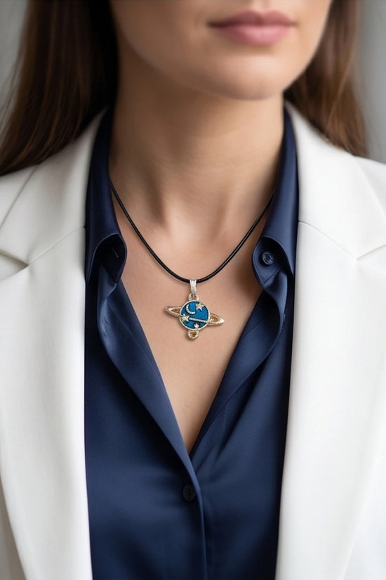 Celestial Galaxy Planet Pendant