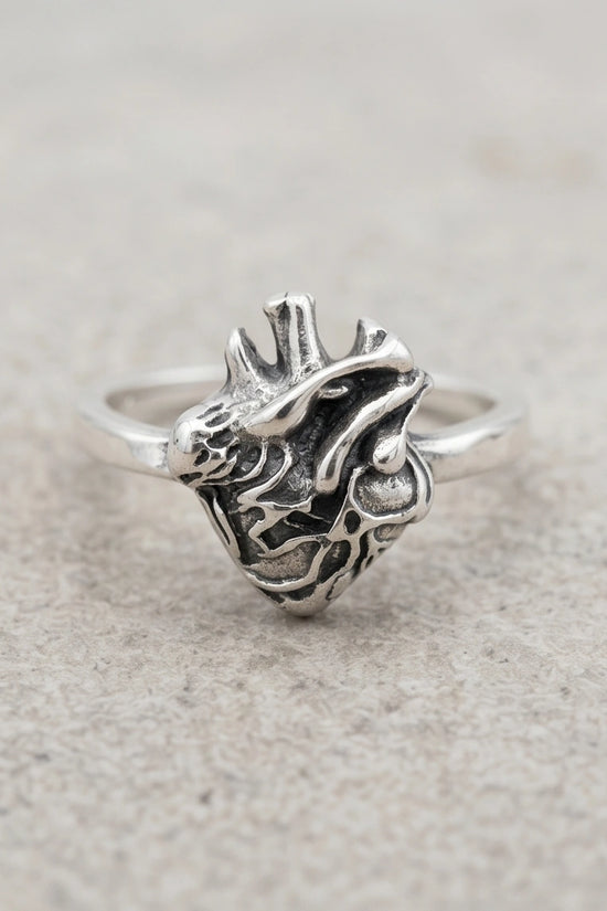 Gothic Sterling Silver Anatomical Heart Ring
