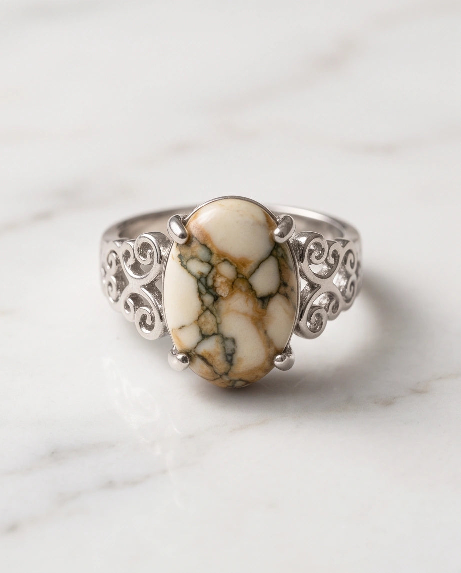 Vintage Filigree Wildstone Ring