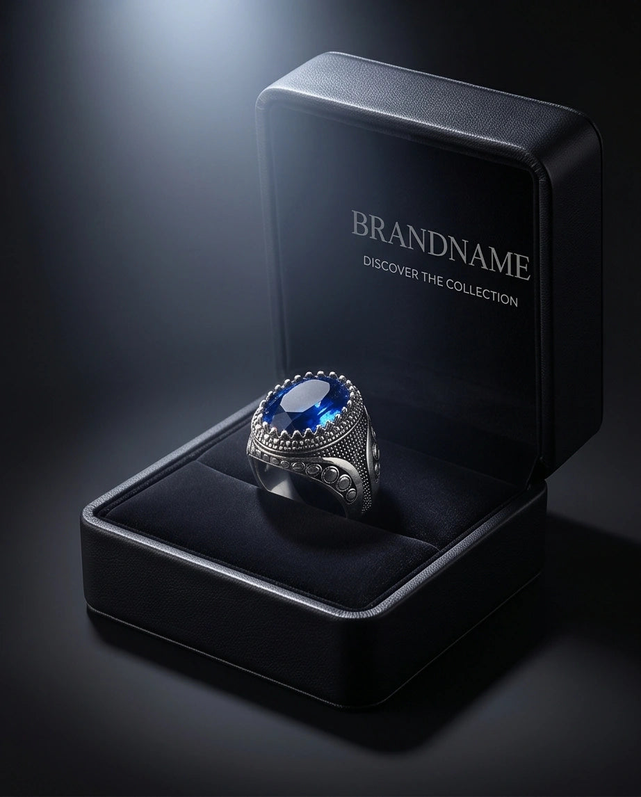 Imperial Cobalt Sapphire Signet Ring