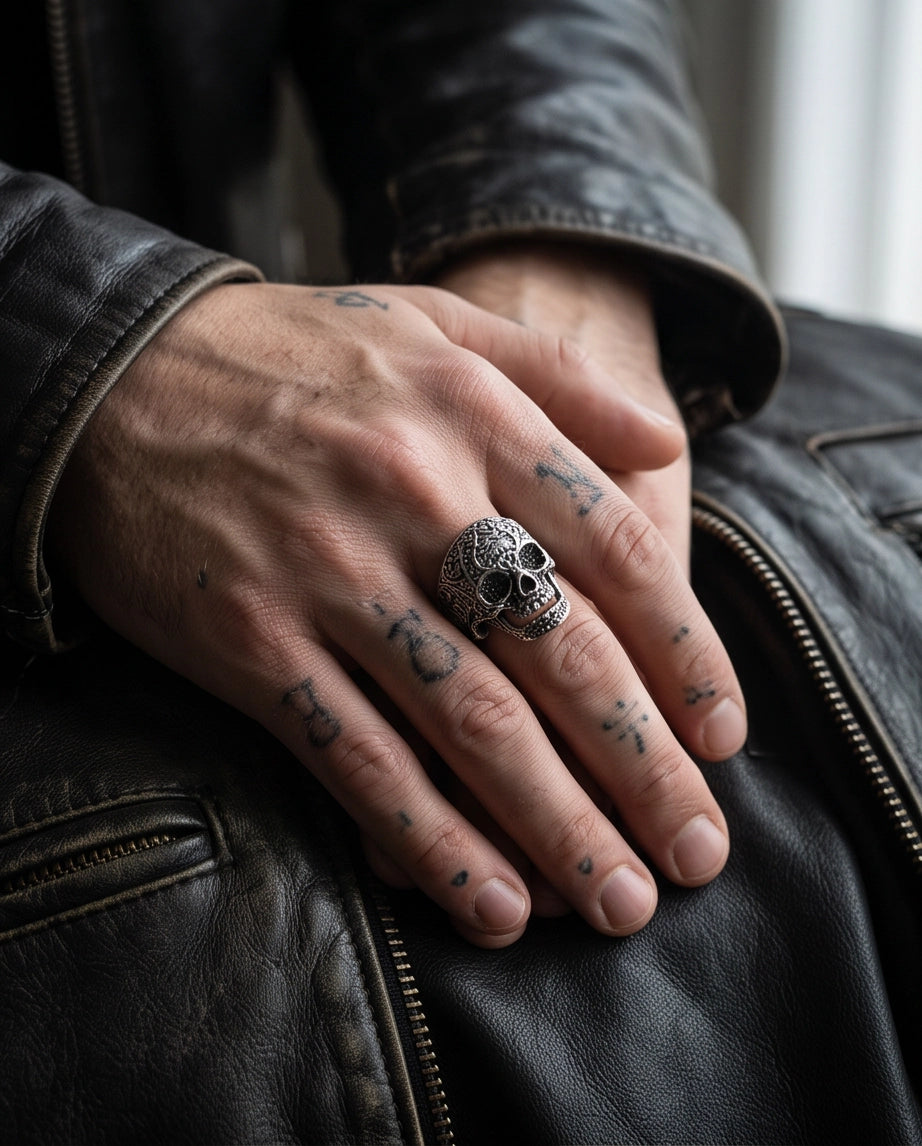 Filigree Calavera Sugar Skull Ring