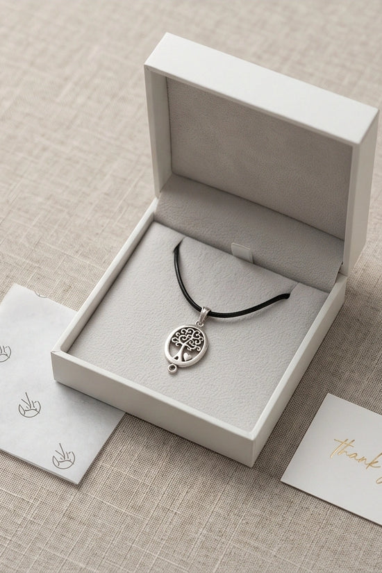 The Loving Roots: Whimsical Tree of Life & Heart Pendant Necklace