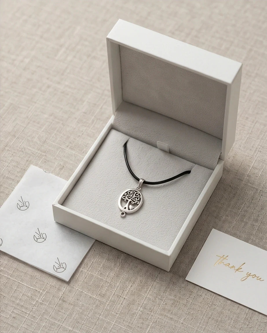 The Loving Roots: Whimsical Tree of Life & Heart Pendant Necklace