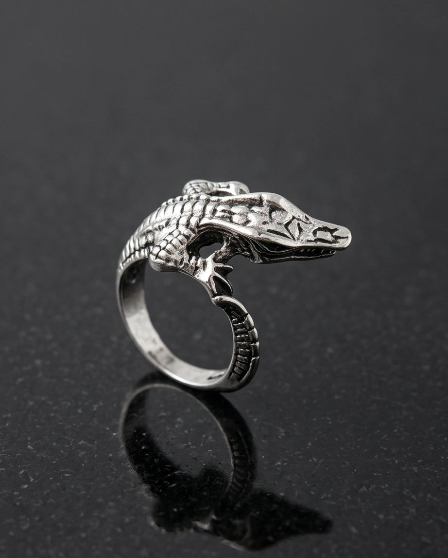 Vintage Sterling Crocodile Wrap Ring