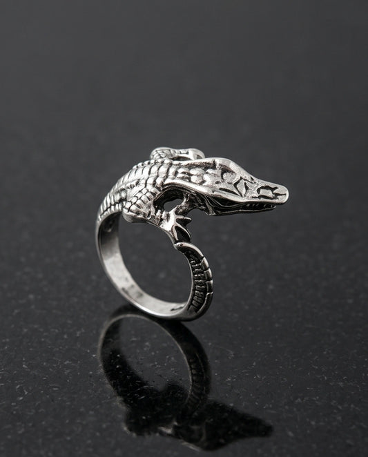 Vintage Sterling Crocodile Wrap Ring