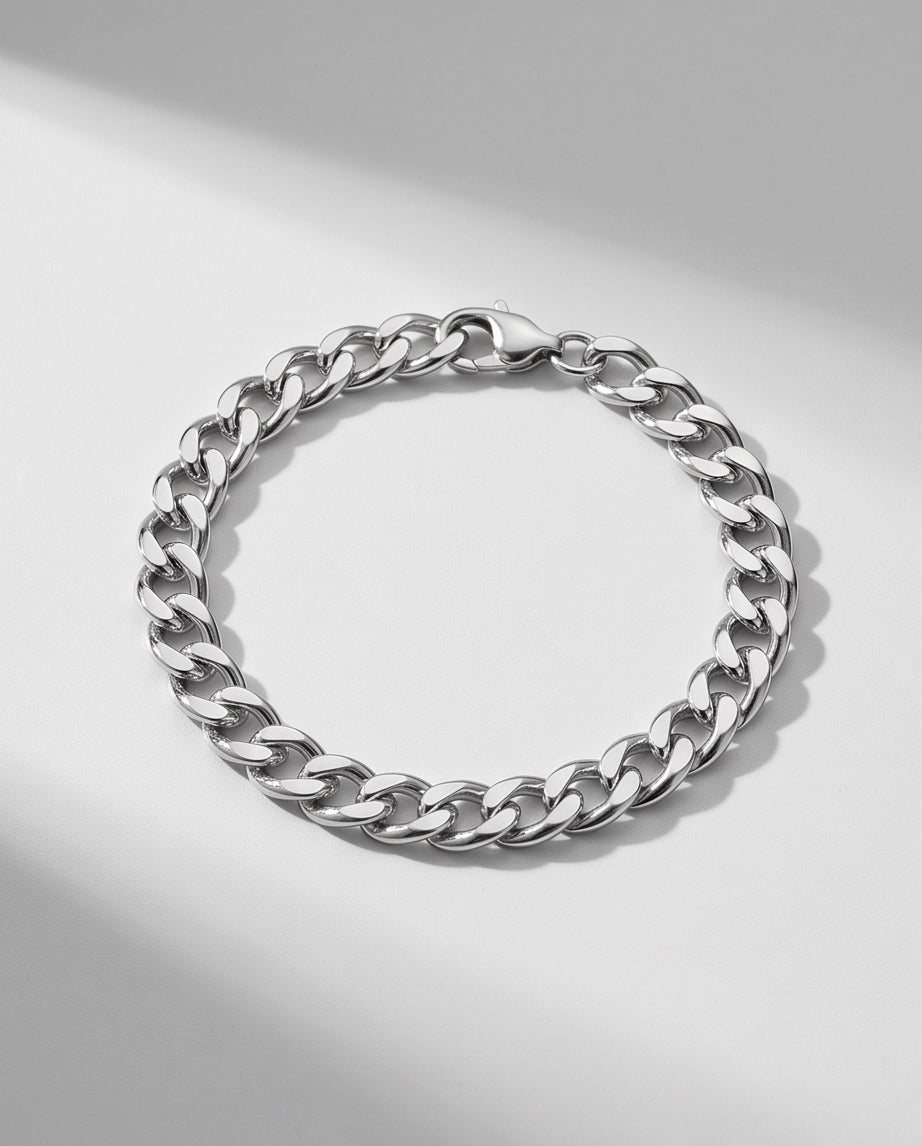 Silver Classic Curb Chain Bracelet
