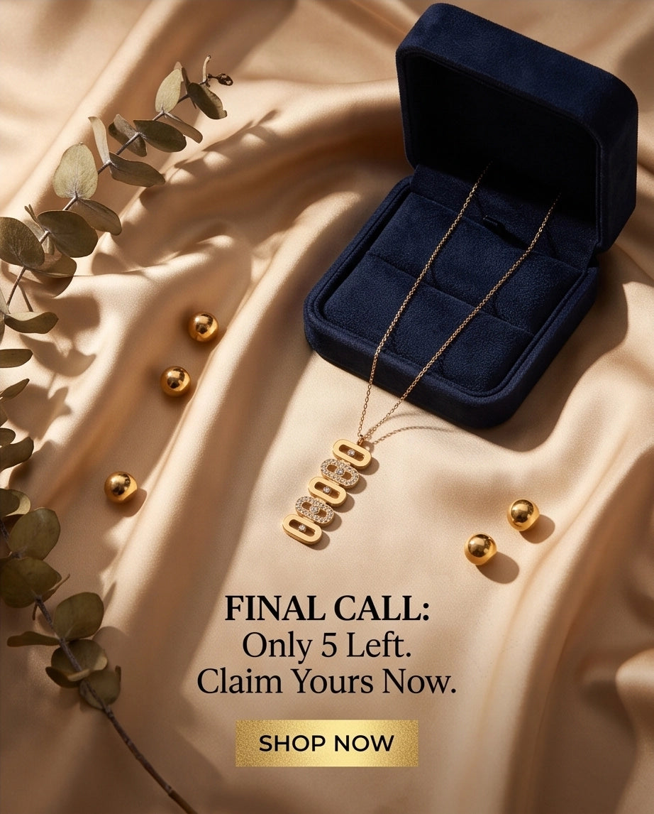 Gold Multi-Link Crystal Pendant Necklace
