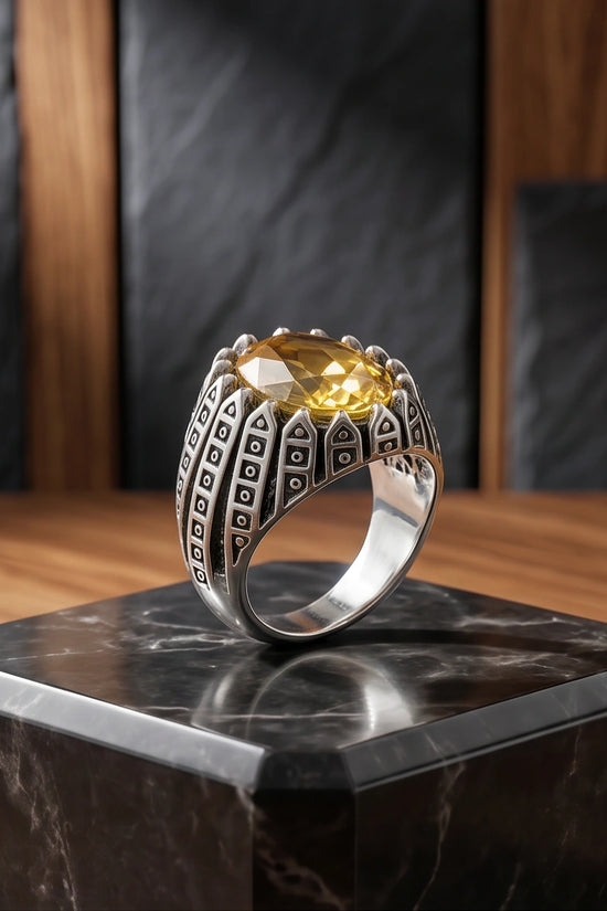 Imperial Citrine Citadel Silver Ring