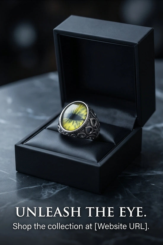Vintage Sterling Silver Gothic Owl's Eye Statement Ring