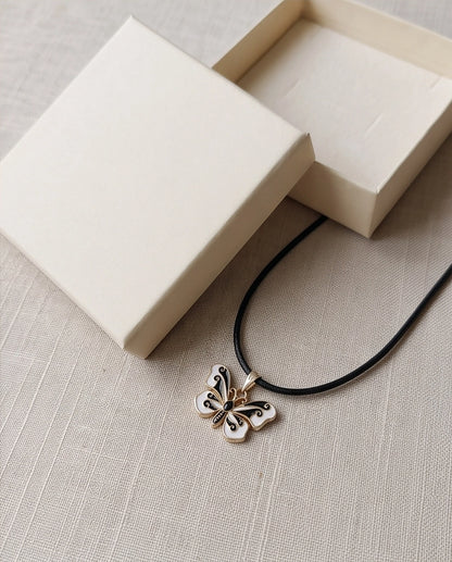 Black & White Butterfly Gift Necklace