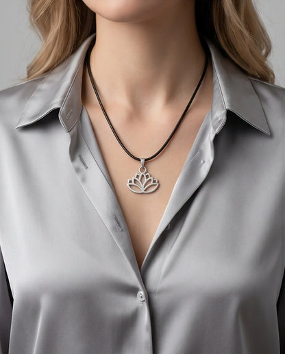 The Pure Spirit: Half-Bloom Minimalist Lotus Pendant Necklace