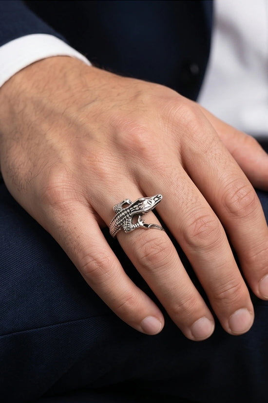 Vintage Sterling Crocodile Wrap Ring