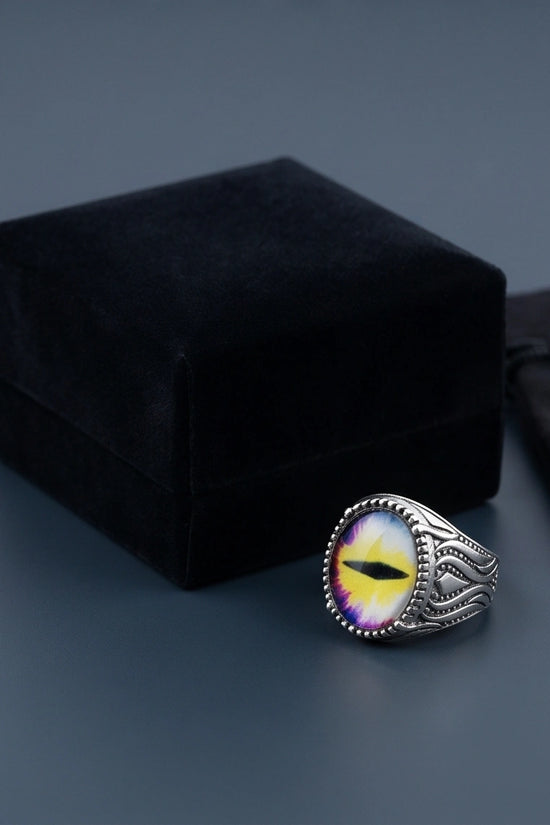 Vintage Sterling Silver Prism Dragon's Eye Ring