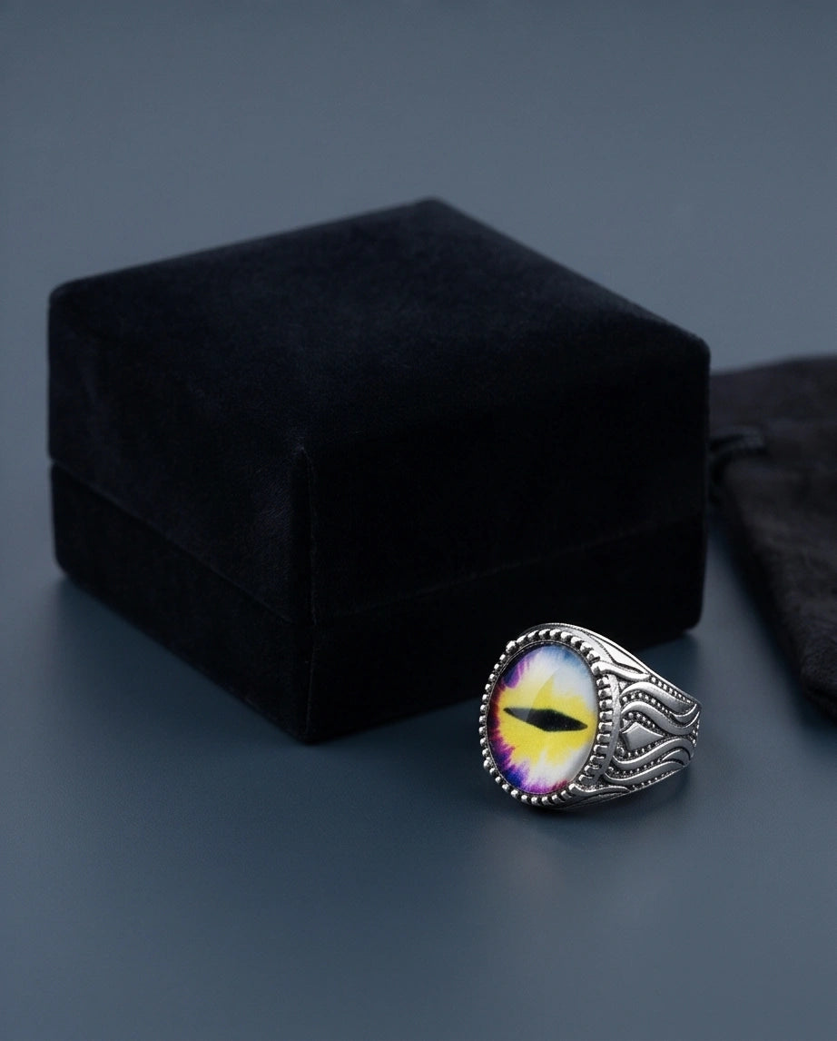 Vintage Sterling Silver Prism Dragon's Eye Ring