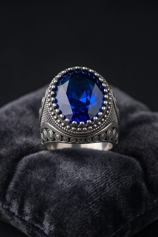 Imperial Cobalt Sapphire Signet Ring