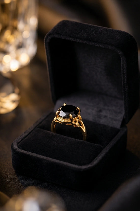 Golden Obsidian Solis Filigree Ring