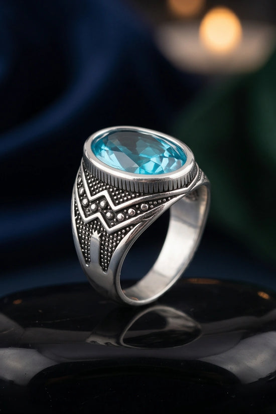 Imperial Teal Tourmaline Signet Ring