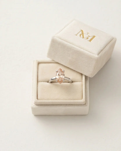 Sterling Silver Champagne Marquise Cut Solitaire Ring
