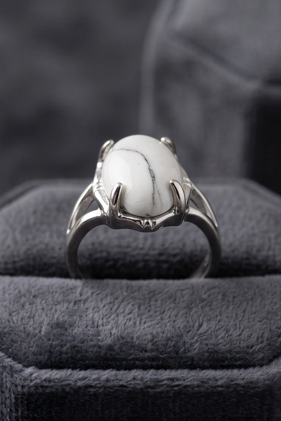 White Canyon Howlite Statement Ring