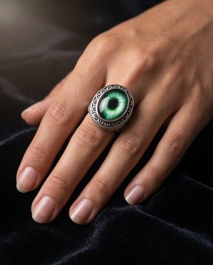 Celtic Eye Filigree Silver Ring