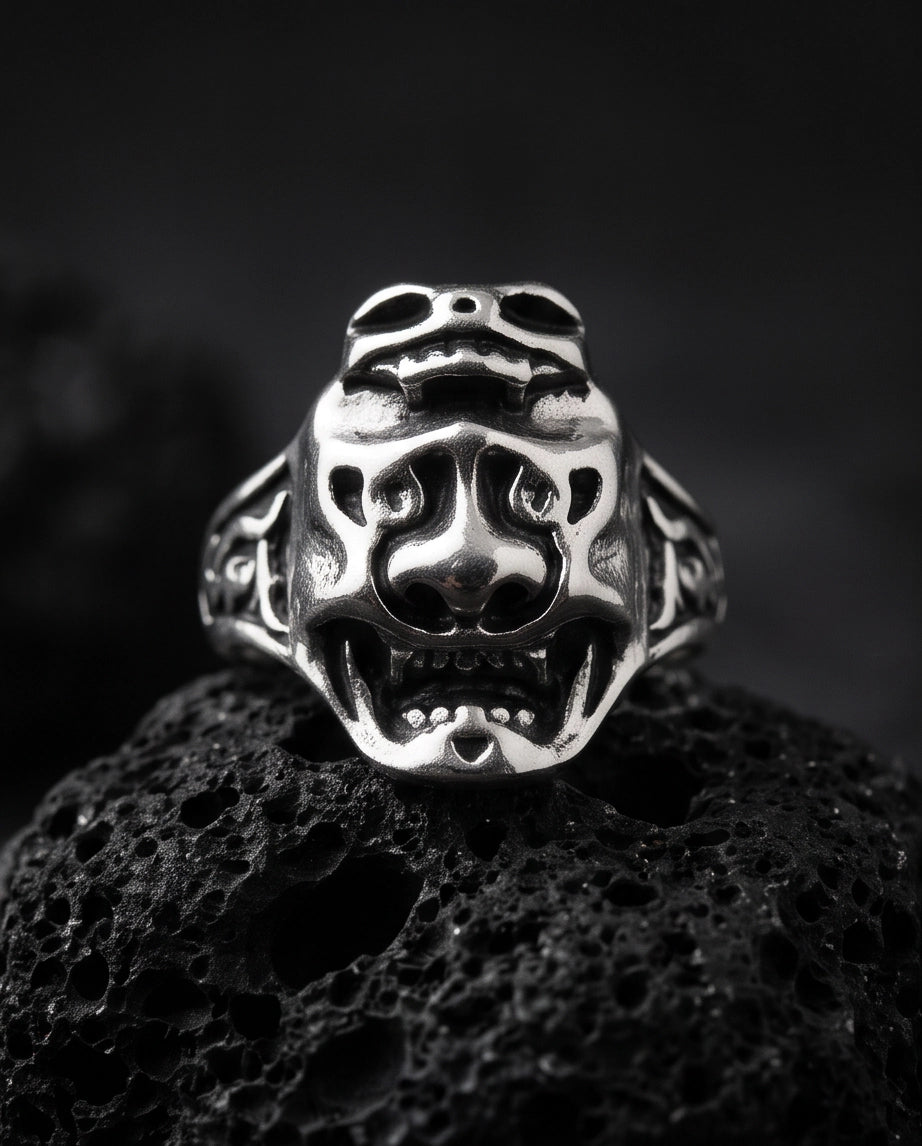 Oni Mask Sculpted Ring