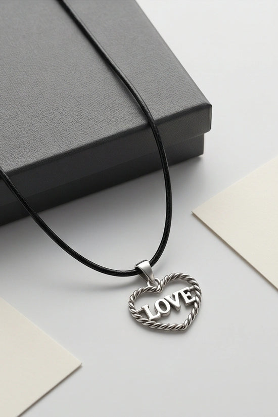 The Sweet Bond: Twisted Heart "LOVE" Pendant Necklace