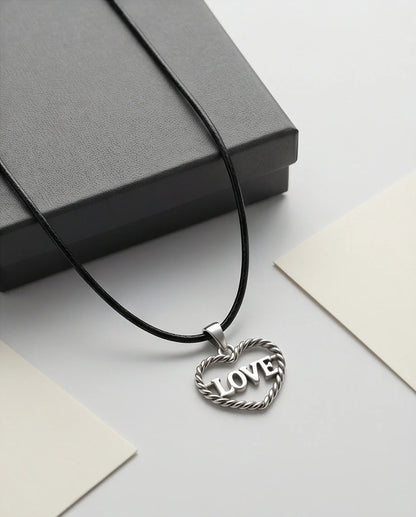 The Sweet Bond: Twisted Heart "LOVE" Pendant Necklace