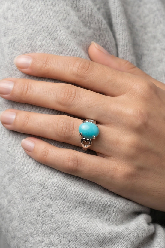 Celestial Heart Azure Turquoise Ring