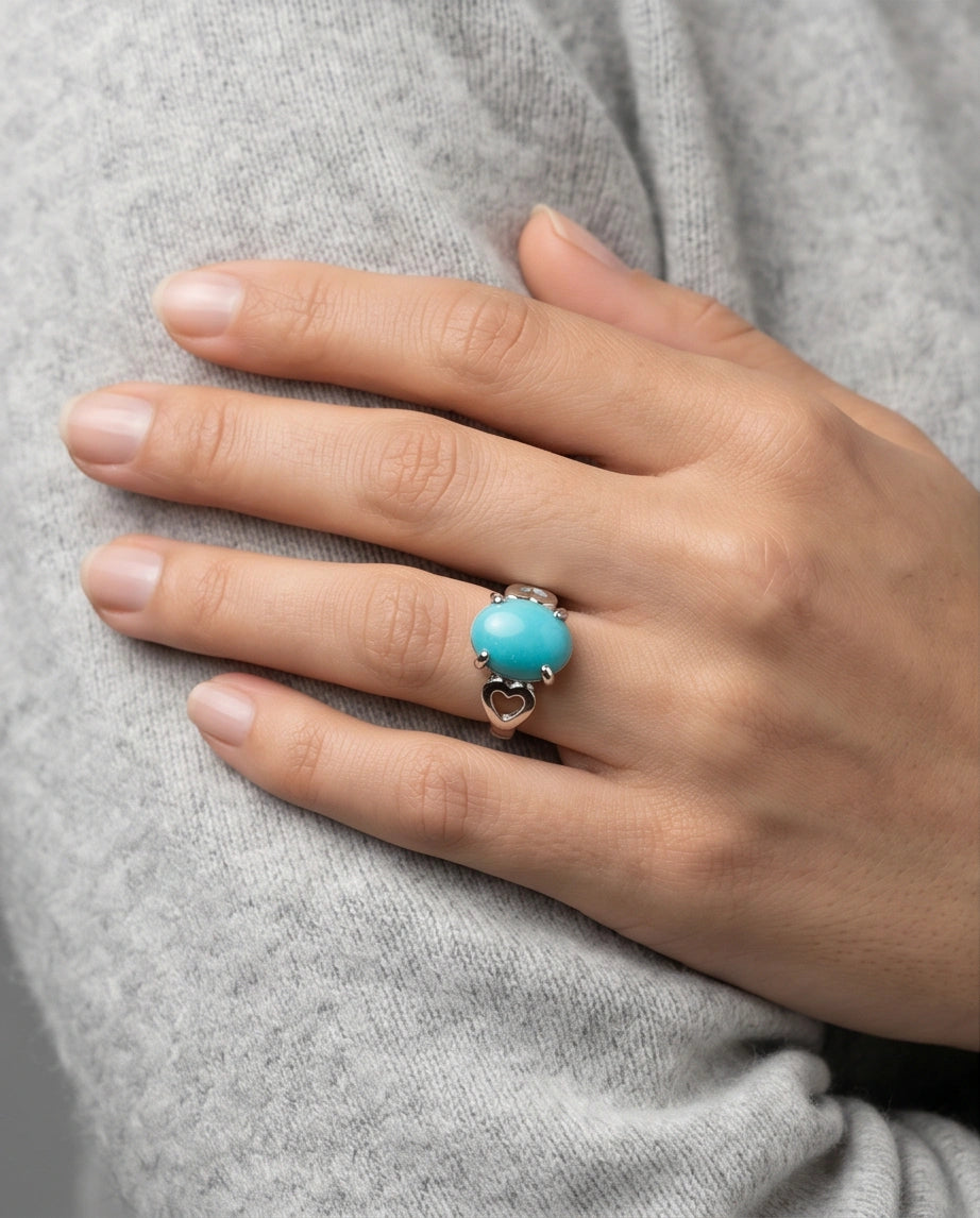 Celestial Heart Azure Turquoise Ring