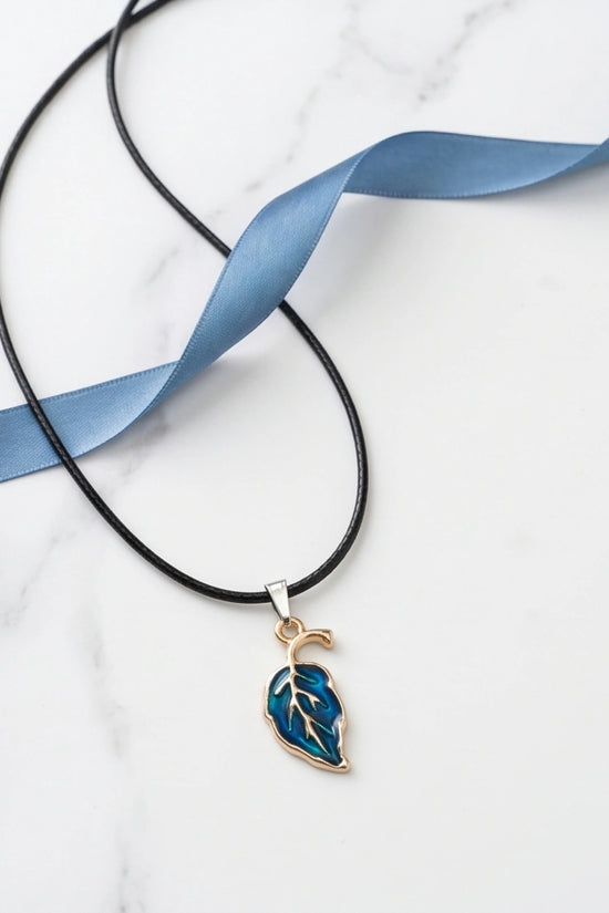 Cyan Leaf Botanical Pendant