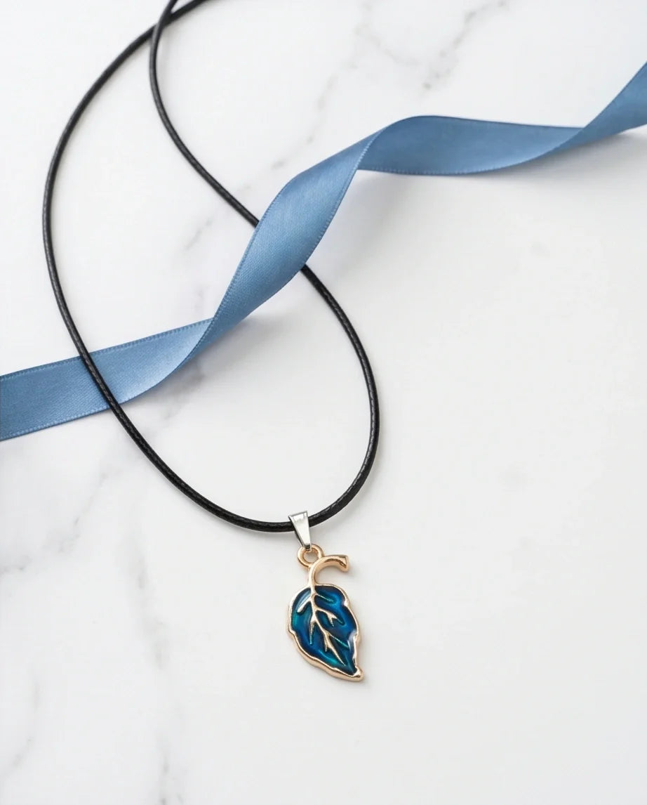 Cyan Leaf Botanical Pendant