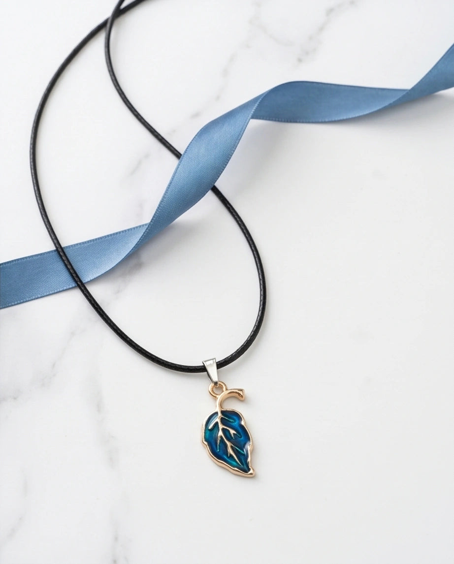 Cyan Leaf Botanical Pendant