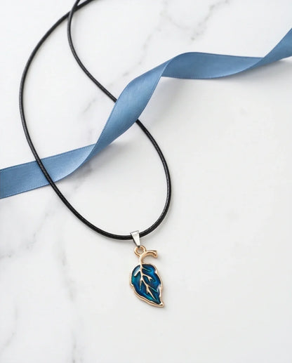 Cyan Leaf Botanical Pendant