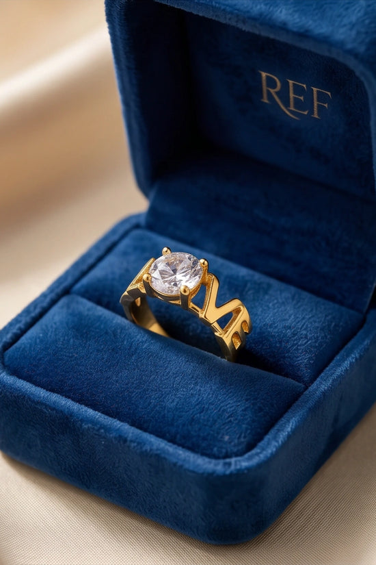 Golden Eternal Love Moissanite Ring