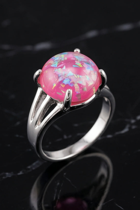 Blushing Nebula Pink Opal Ring