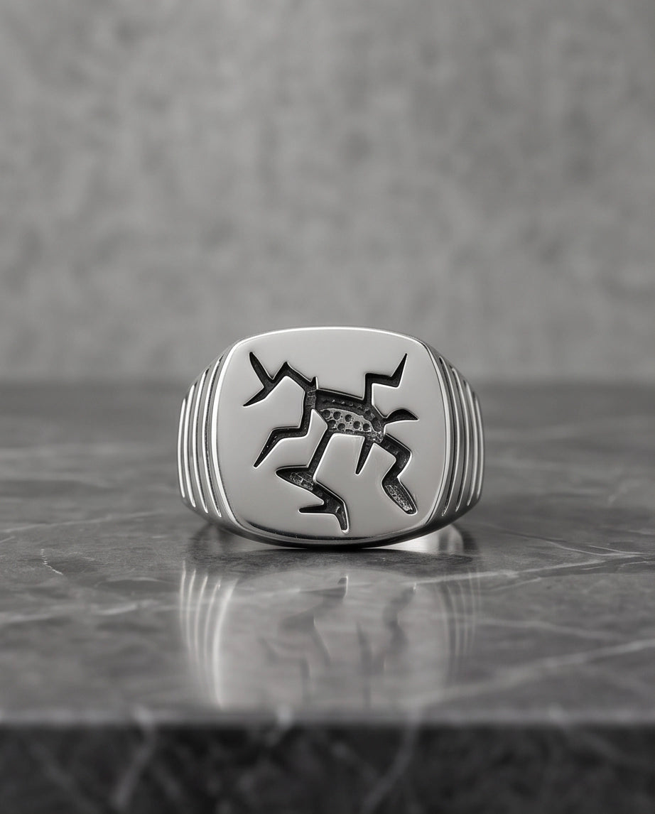 Tribal Glyph Signet Ring